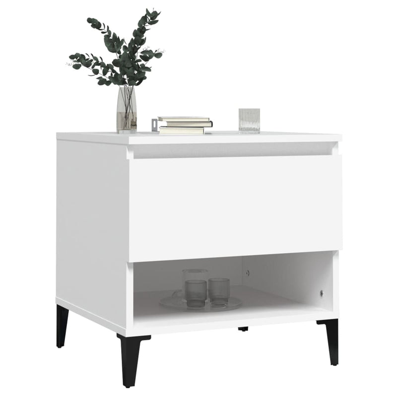 vidaXL Side Table White 50x46x50 cm Engineered Wood
