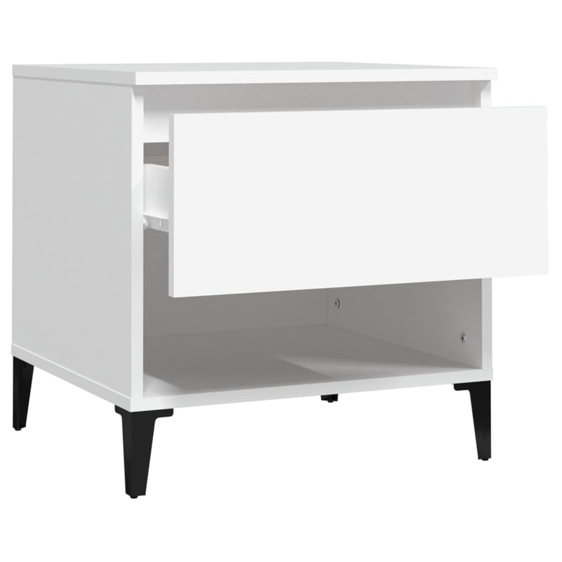 vidaXL Side Table White 50x46x50 cm Engineered Wood