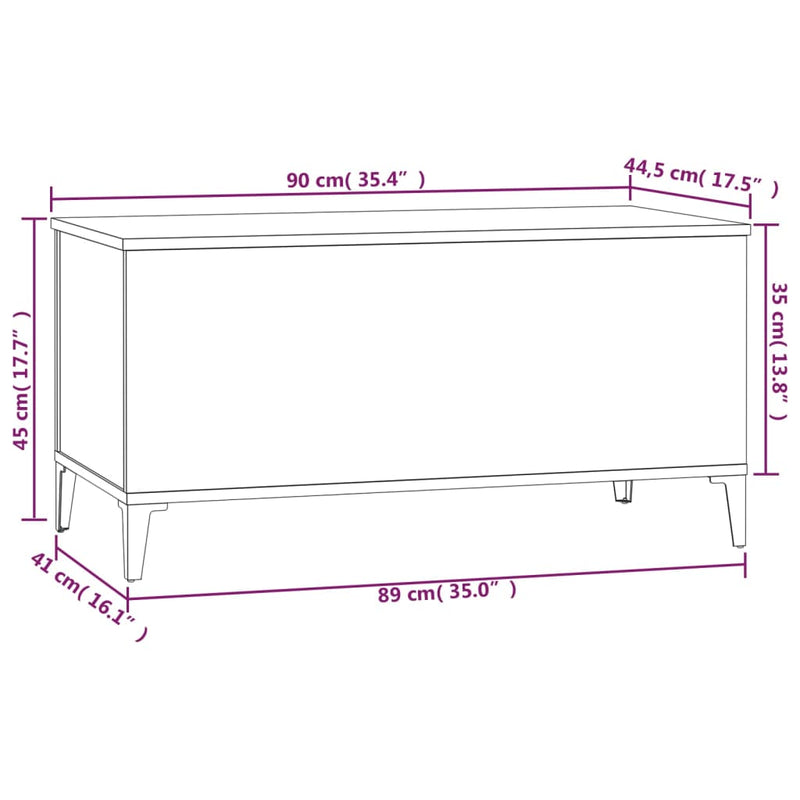 vidaXL Coffee Table Black 90x44.5x45 cm Engineered Wood