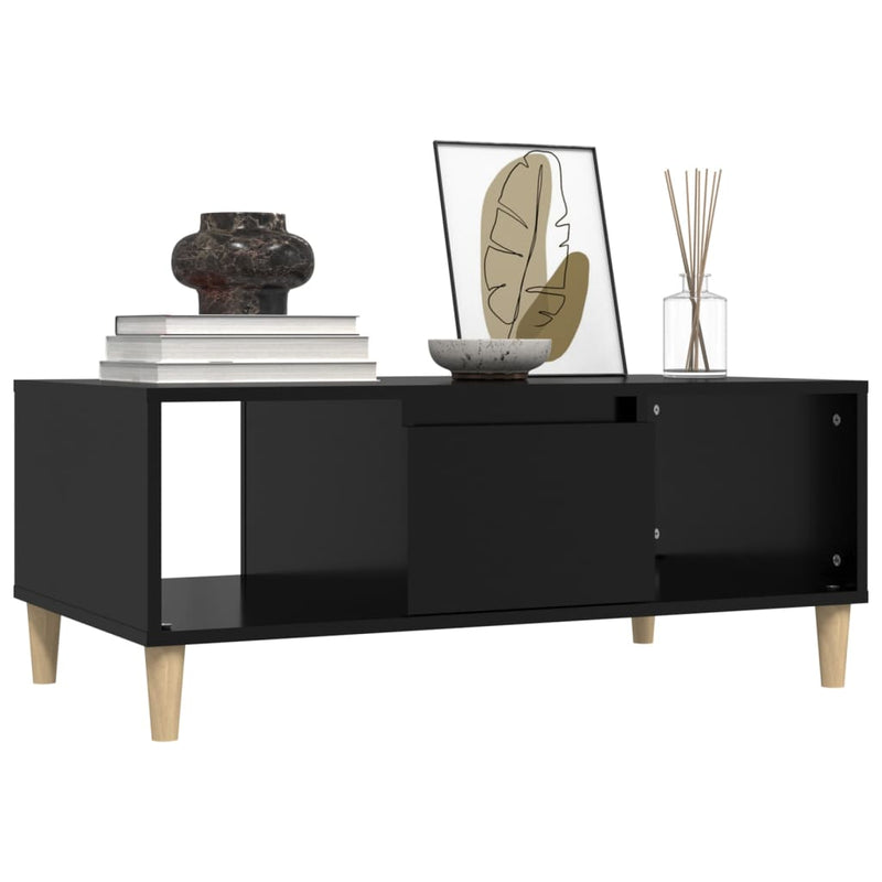 vidaXL Coffee Table Black 90x50x36.5 cm Engineered Wood