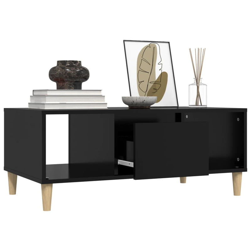 vidaXL Coffee Table Black 90x50x36.5 cm Engineered Wood