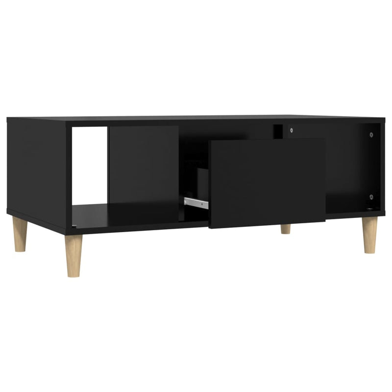 vidaXL Coffee Table Black 90x50x36.5 cm Engineered Wood
