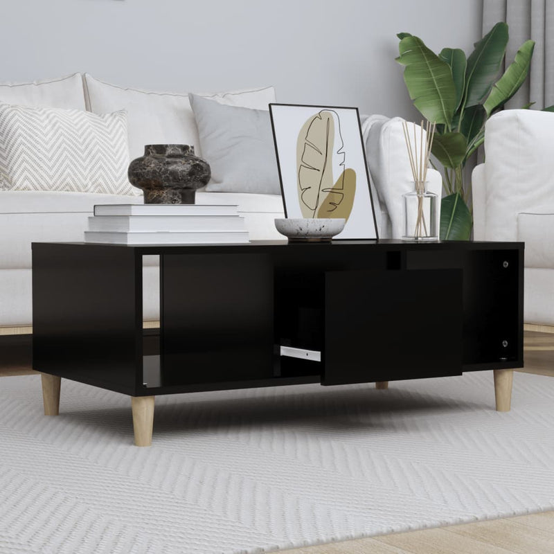 vidaXL Coffee Table Black 90x50x36.5 cm Engineered Wood