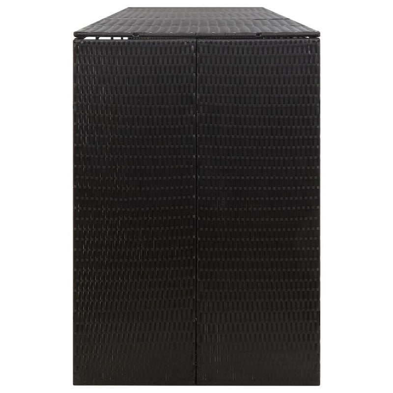 vidaXL Quadruple Wheelie Bin Shed Black 274x80x117 cm Poly Rattan