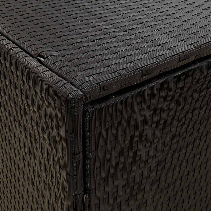 vidaXL Garden Storage Cabinet Black 100x55.5x80 cm Poly Rattan