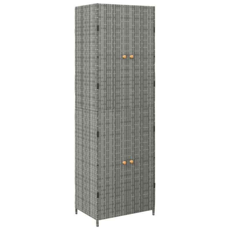 Garden Storage Cabinet Grey 59x40x180 cm Poly Rattan