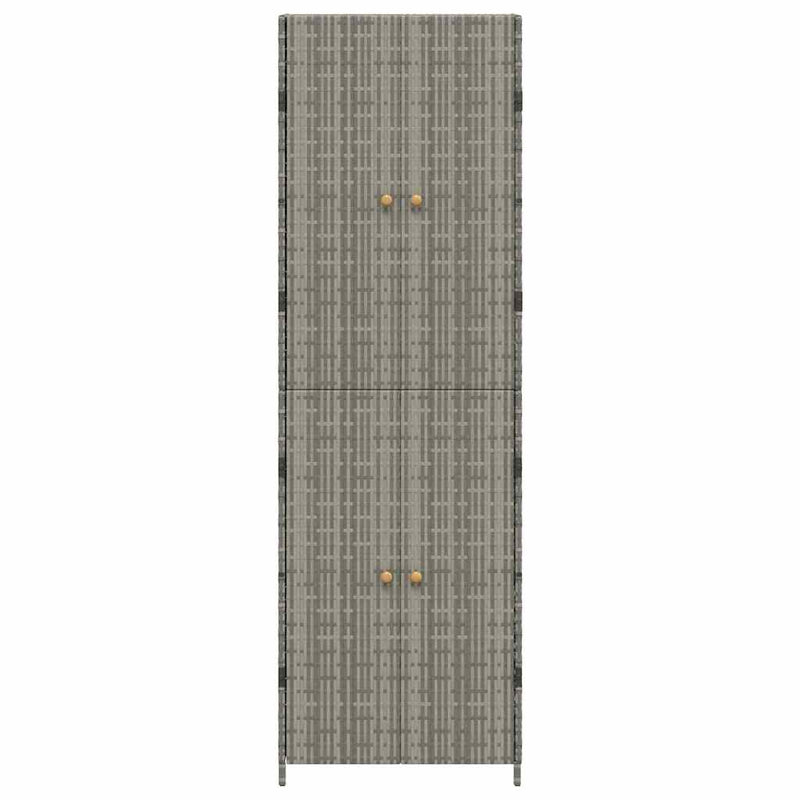 vidaXL Garden Storage Cabinet Grey 59x40x180 cm Poly Rattan