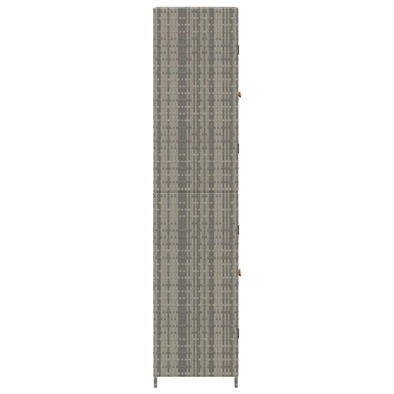 vidaXL Garden Storage Cabinet Grey 59x40x180 cm Poly Rattan