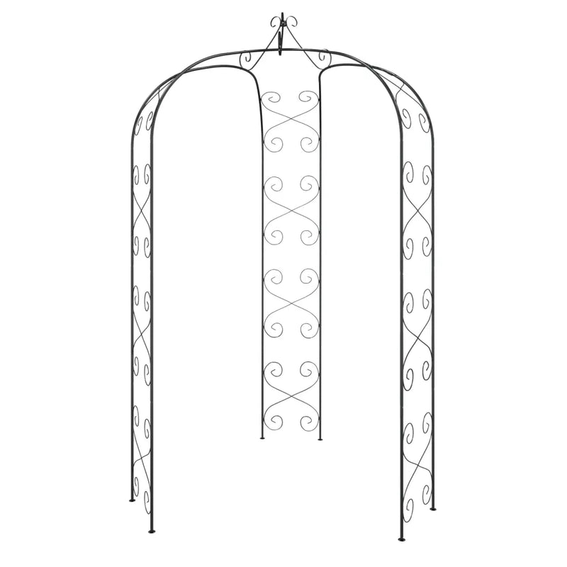 Garden Arch Black ��180x255 cm Steel