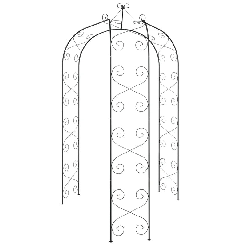 Garden Arch Black ��180x255 cm Steel