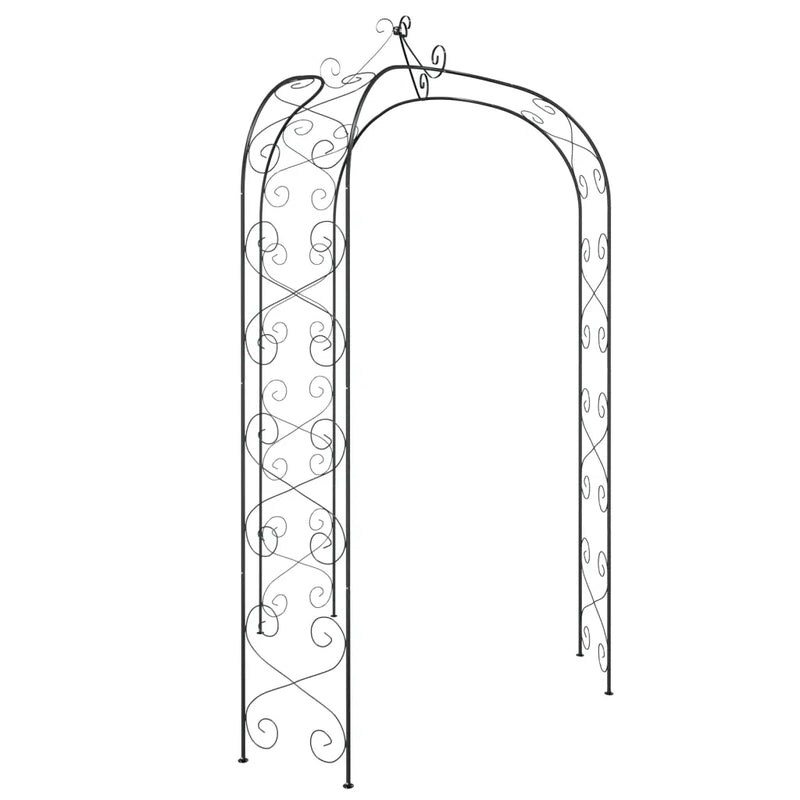 Garden Arch Black ��180x255 cm Steel