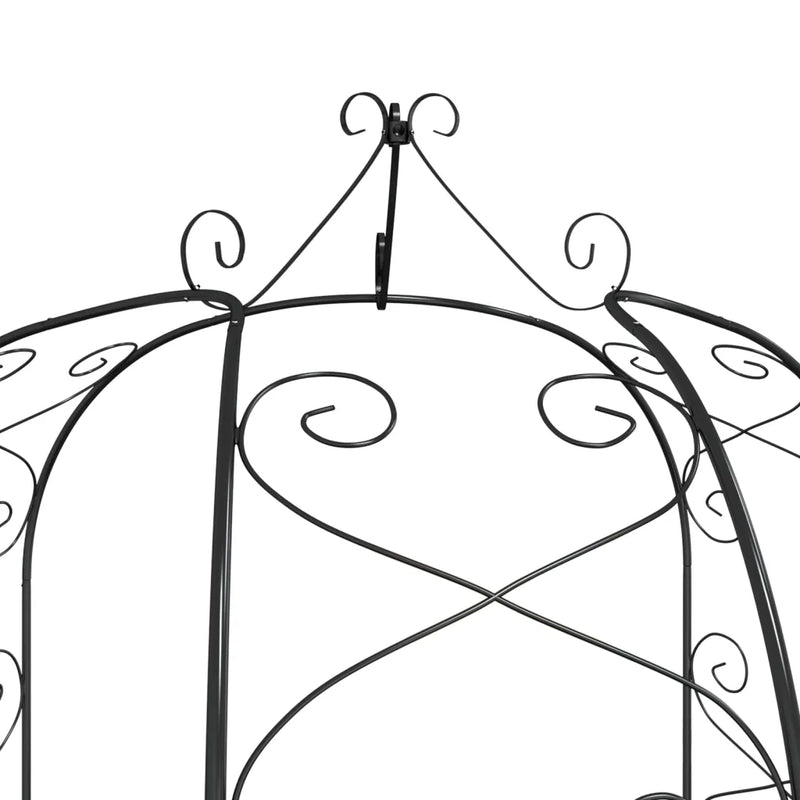 Garden Arch Black ��180x255 cm Steel