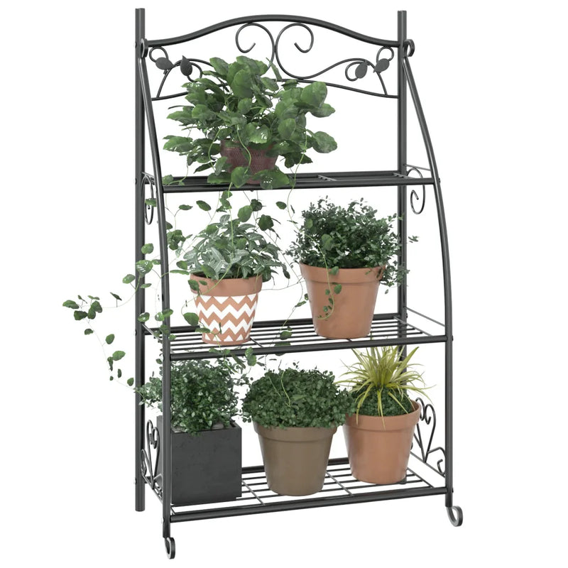 Flower Rack Black 56x30x96 cm Steel