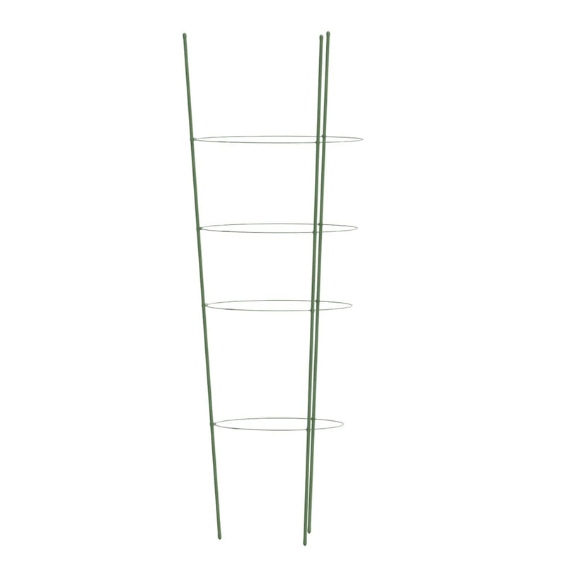 vidaXL Garden Plant Supports with 4 Rings 5 pcs Green 90 cm Steel