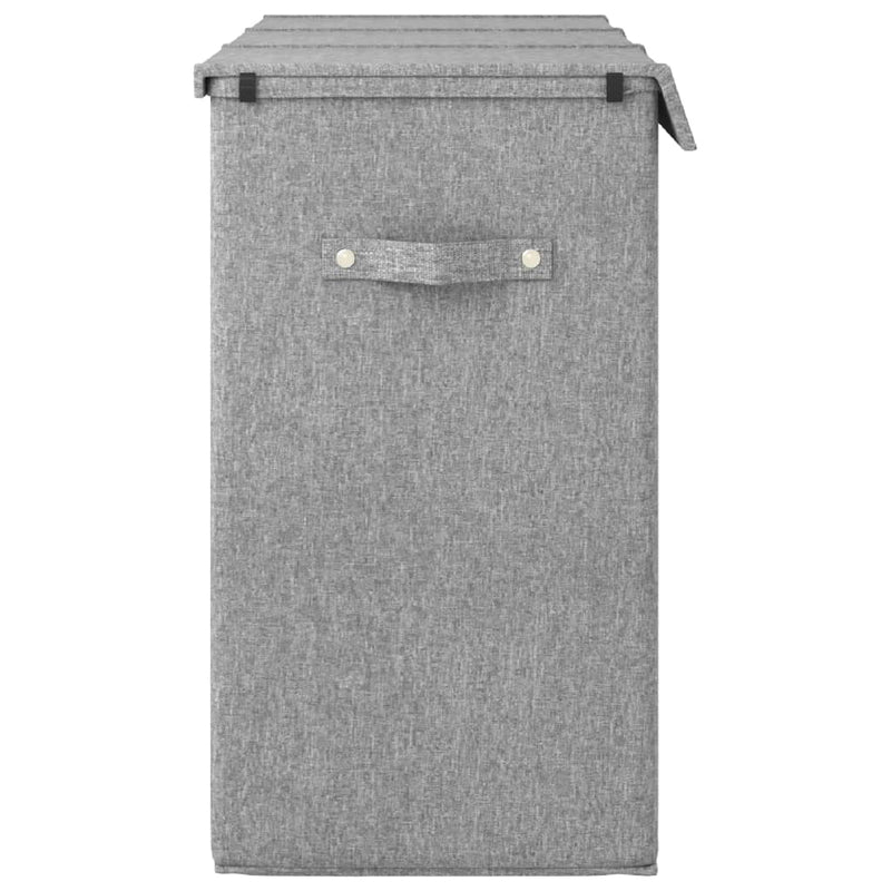 vidaXL Foldable Laundry Hamper Grey 64.5x34.5x59 cm Faux Linen Fabric