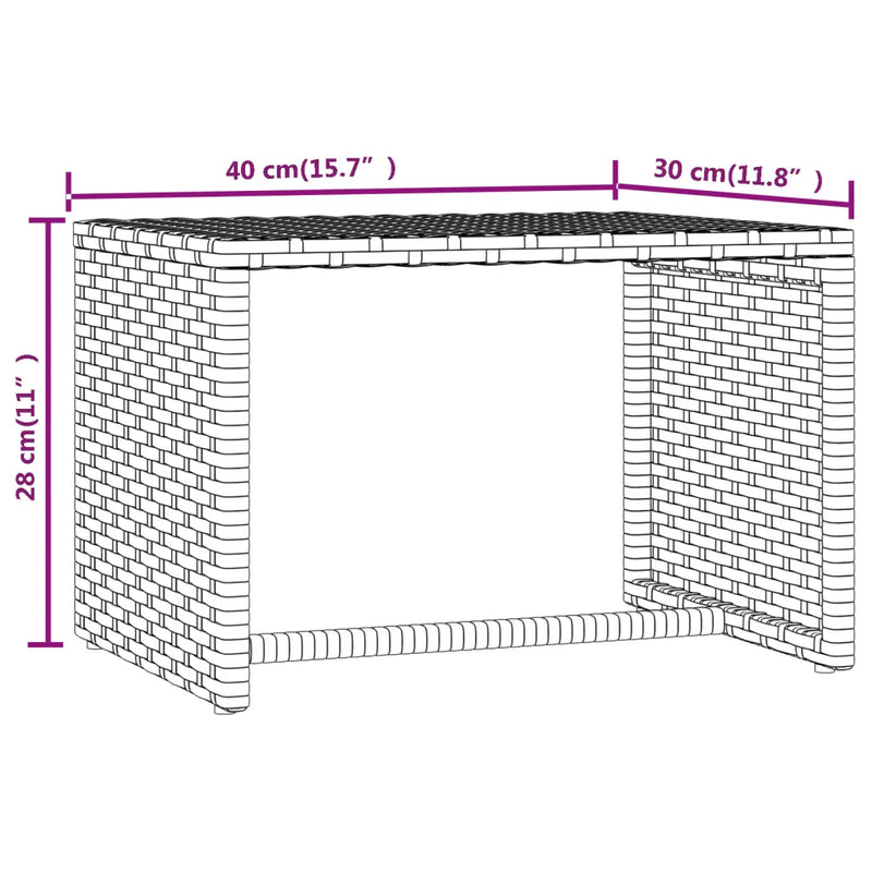 Sunbeds 2 pcs with Table Black Poly Rattan