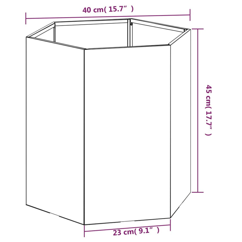 vidaXL Planter Rusty 40x40x45 cm Corten Steel