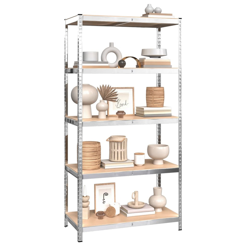 vidaXL 5-Layer Shelves 3 pcs Silver Steel and Engineered Wood