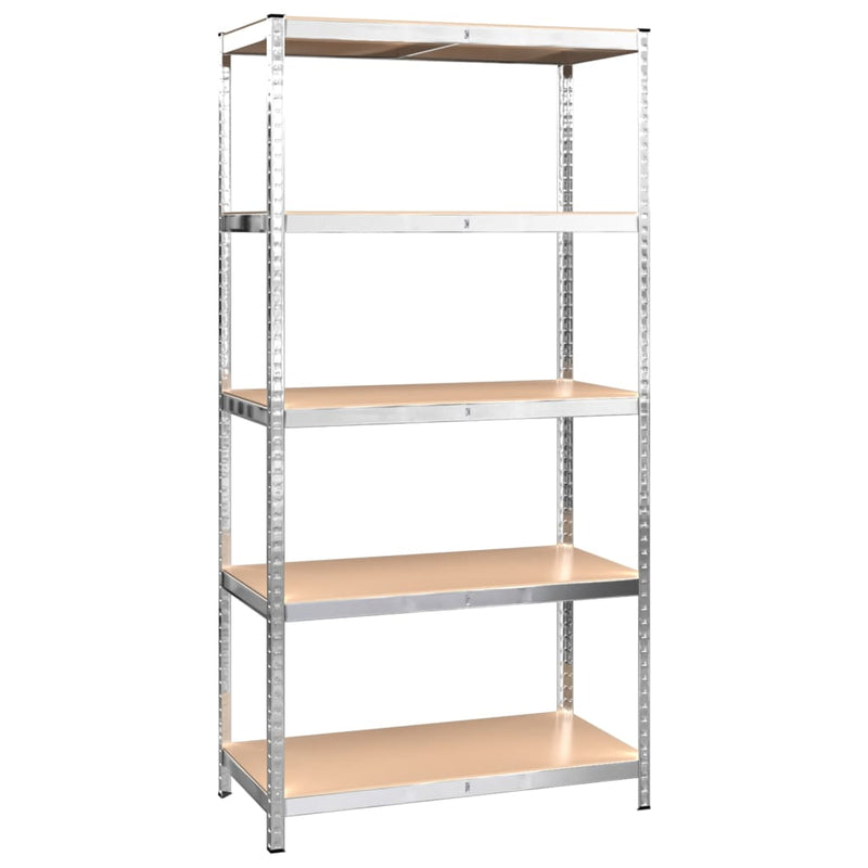 vidaXL 5-Layer Shelves 3 pcs Silver Steel and Engineered Wood