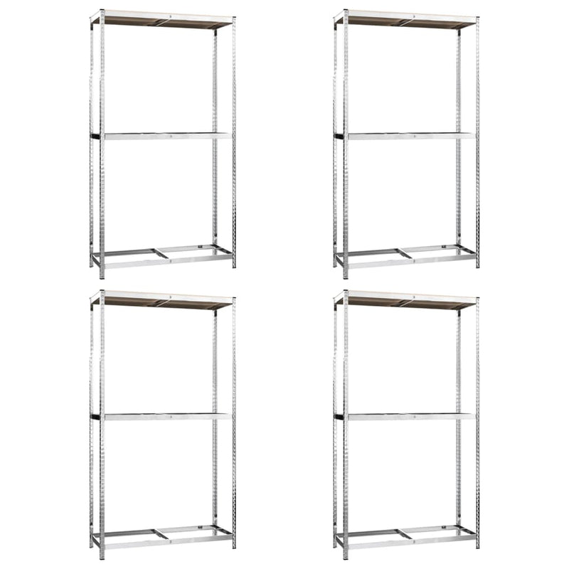 vidaXL 2-Layer Tire Racks 4 pcs Silver 110x40x180 cm Steel