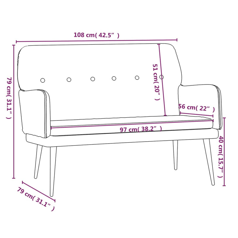 vidaXL Bench Dark Grey 108x79x79 cm Velvet