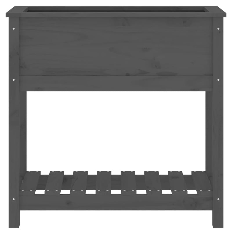 vidaXL Planter with Shelf Grey 82.5x34.5x81 cm Solid Wood Pine