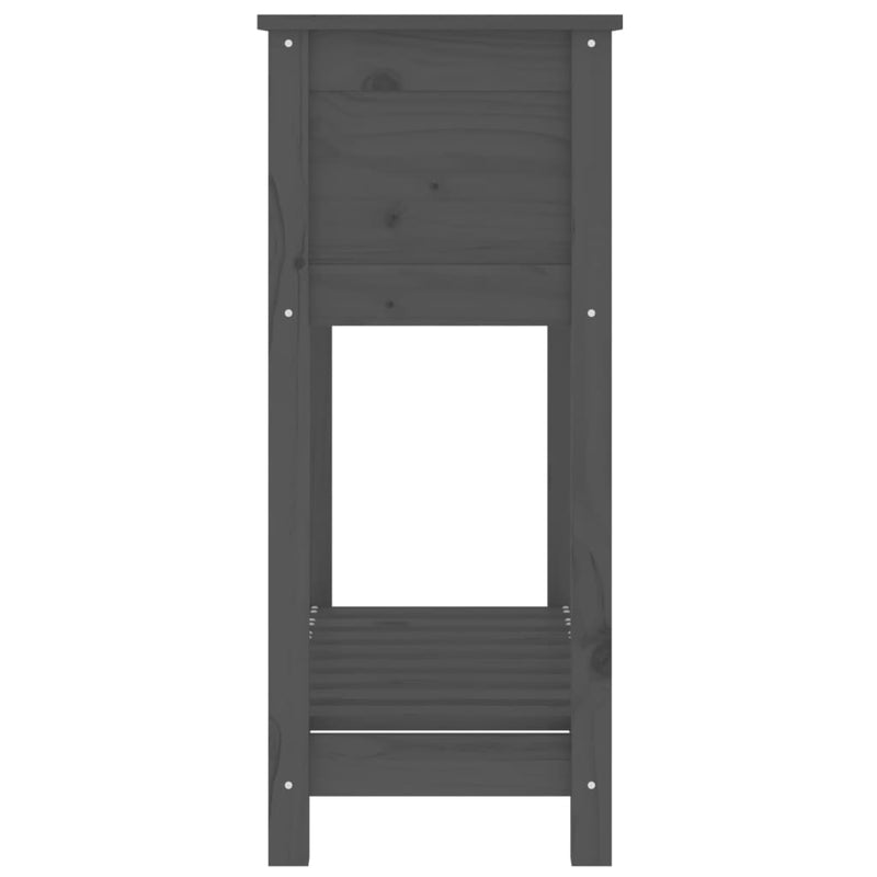 vidaXL Planter with Shelf Grey 82.5x34.5x81 cm Solid Wood Pine