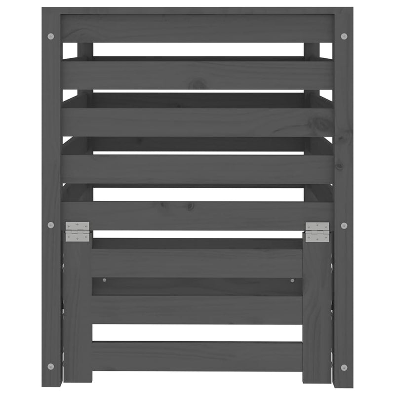 vidaXL Composter Grey 63.5x63.5x77.5 cm Solid Wood Pine