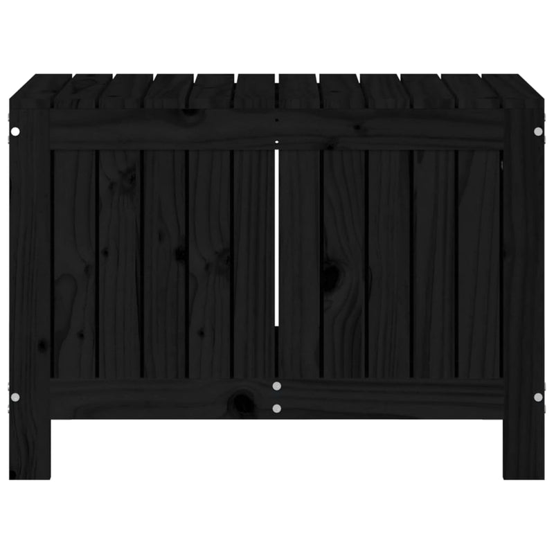vidaXL Garden Storage Box Black 76x42.5x54 cm Solid Wood Pine