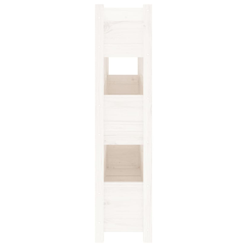 vidaXL Planter White 112x25x104.5 cm Solid Wood Pine