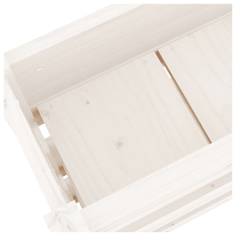 vidaXL Planter White 112x25x104.5 cm Solid Wood Pine