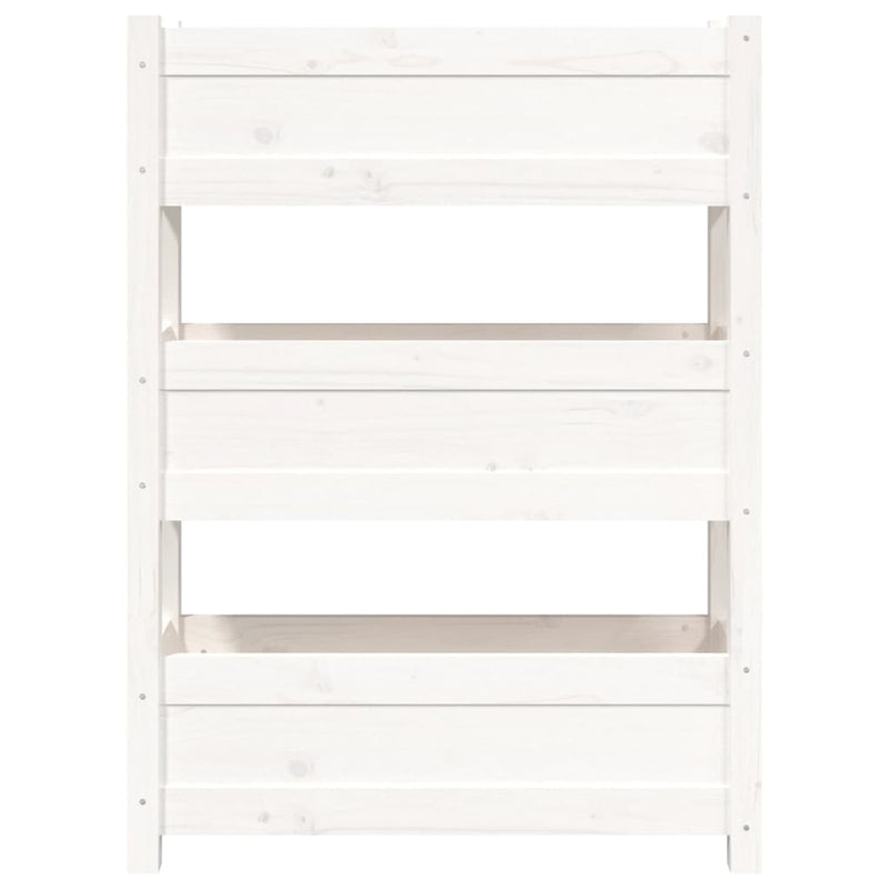 vidaXL Planter White 77x25x104.5 cm Solid Wood Pine