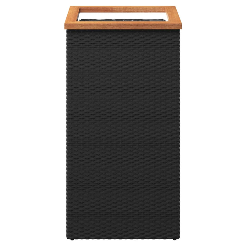 Planter Black 40x40x80 cm Poly Rattan