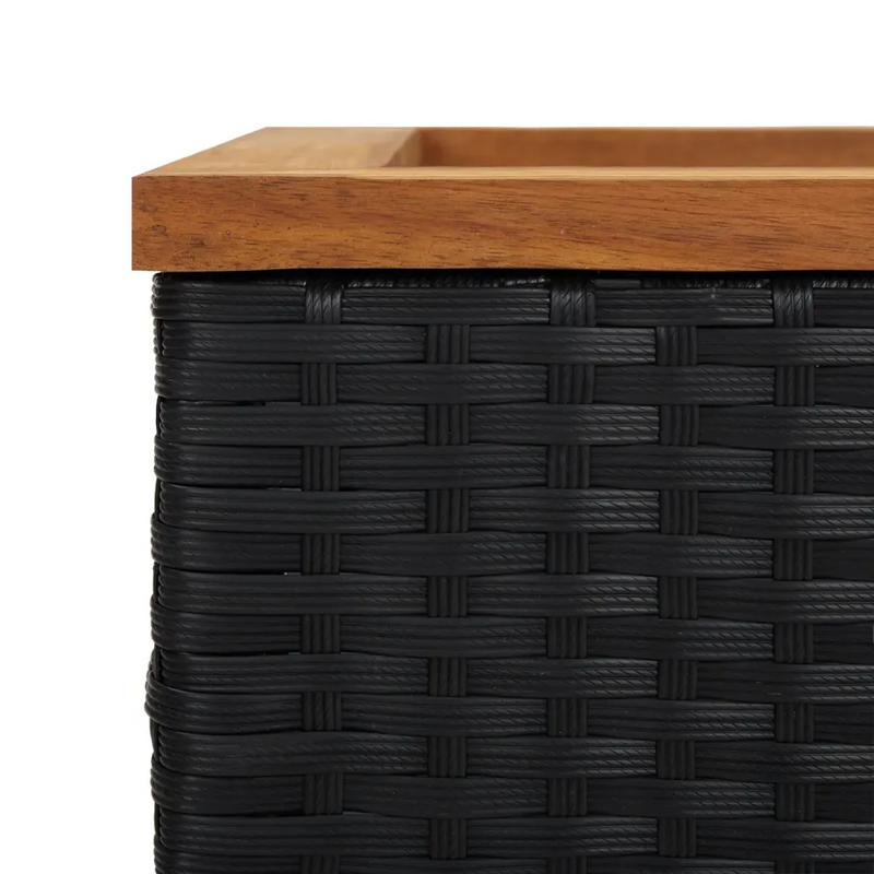 Planter Black 80x40x80 cm Poly Rattan
