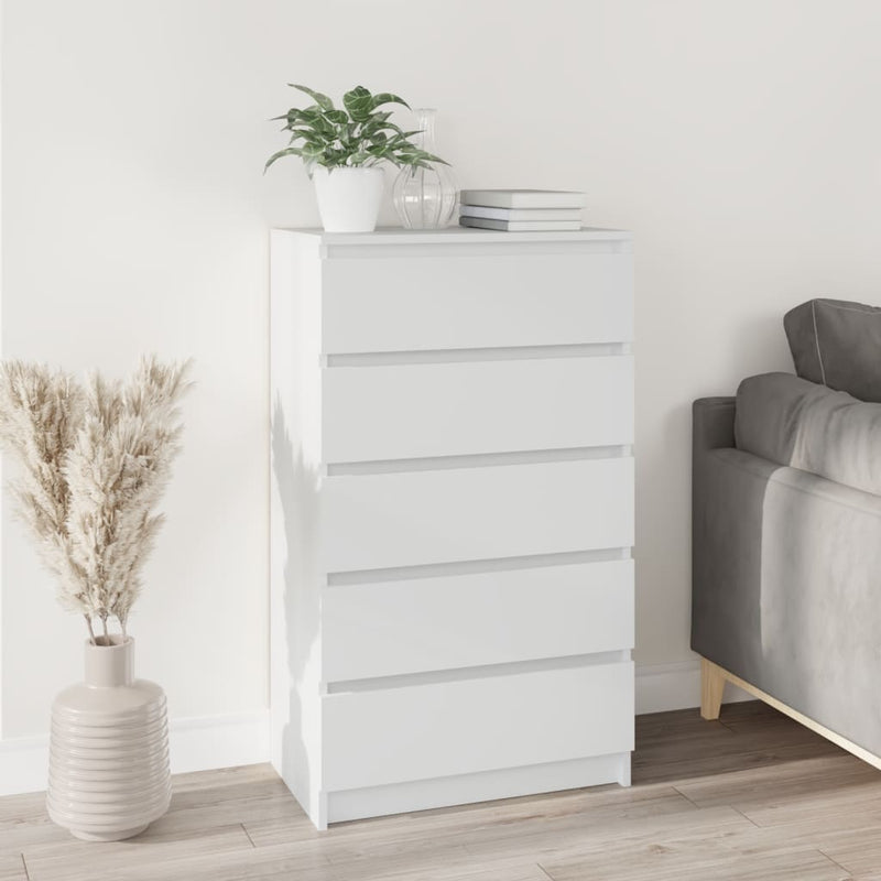 Drawer Cabinet White 60x36x103 cm Engineered Wood