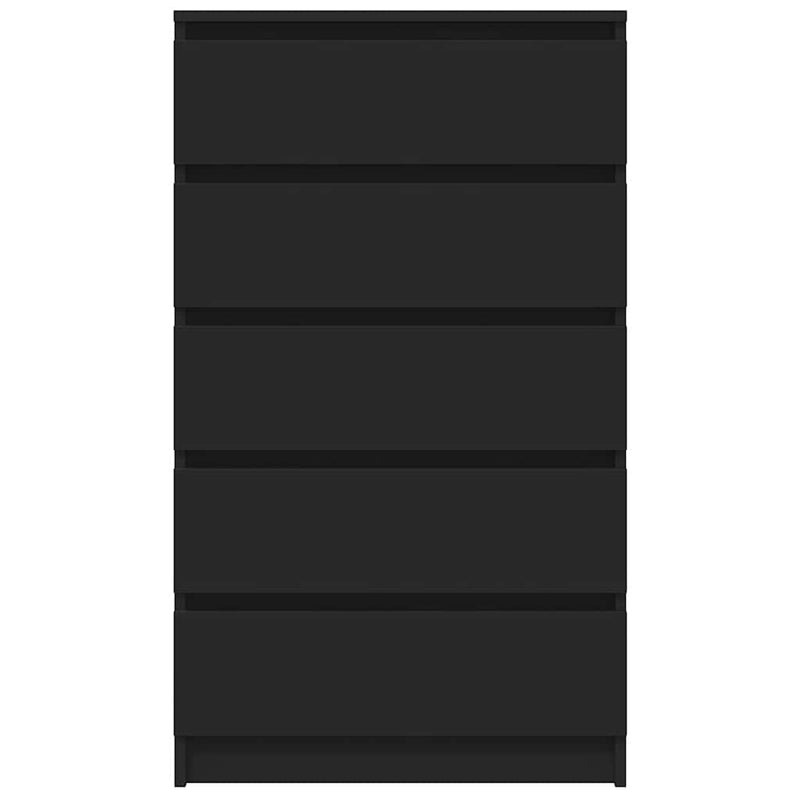 vidaXL Drawer Cabinet Black 60x36x103 cm Engineered Wood