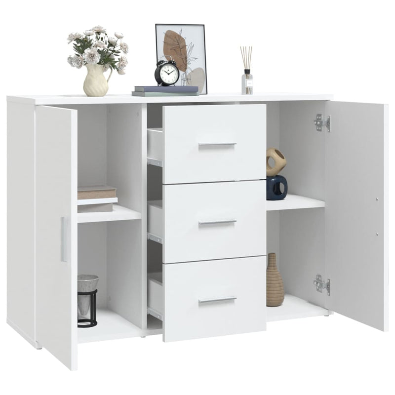vidaXL Sideboard White 91x29.5x65 cm Engineered Wood