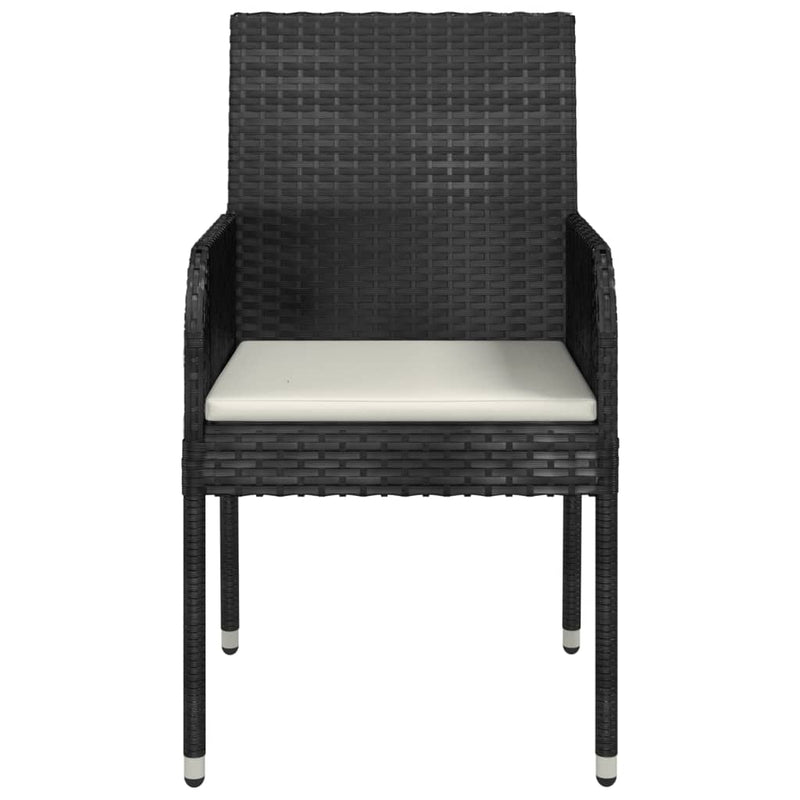 vidaXL Garden Chairs with Cushions 4 pcs Poly Rattan Black
