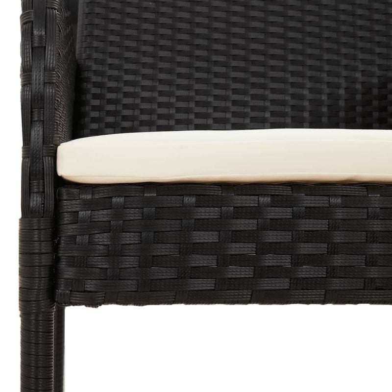 vidaXL Garden Chairs with Cushions 4 pcs Poly Rattan Black