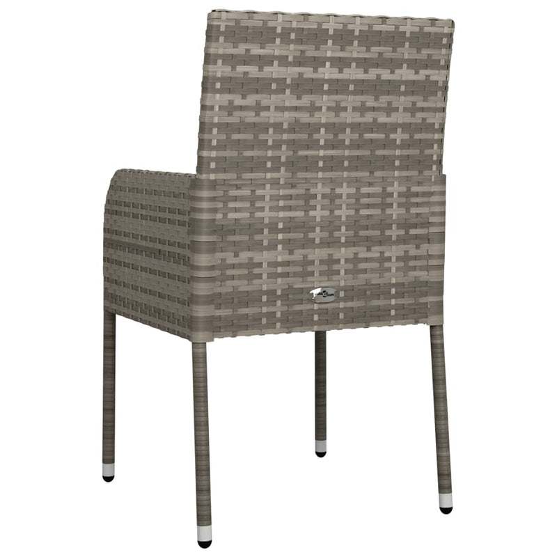 vidaXL Garden Chairs with Cushions 4 pcs Poly Rattan Grey