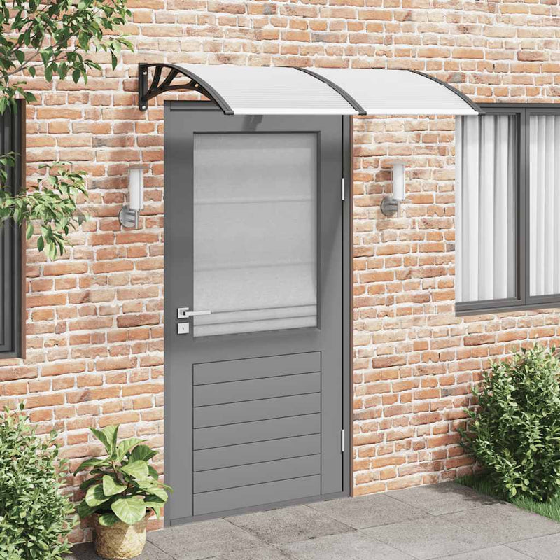 vidaXL Door Canopy Black and Transparent 150x75 cm Polycarbonate
