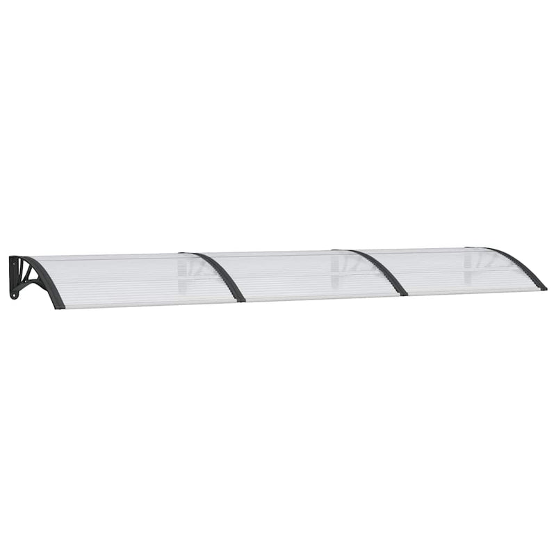 vidaXL Door Canopy Black and Transparent 300x75 cm Polycarbonate
