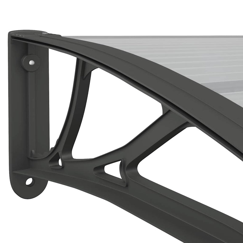 vidaXL Door Canopy Black and Transparent 80x75 cm Polycarbonate