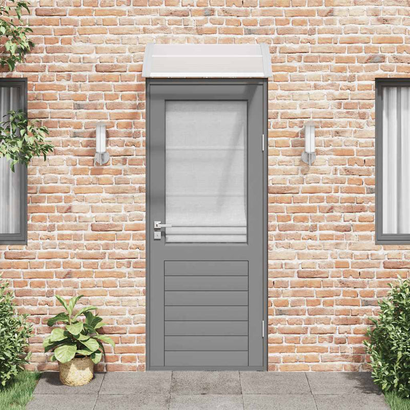 vidaXL Door Canopy Grey and Transparent 80x75 cm Polycarbonate
