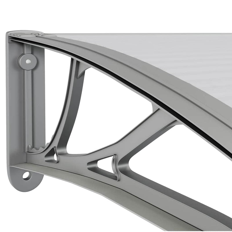 vidaXL Door Canopy Grey and Transparent 80x75 cm Polycarbonate