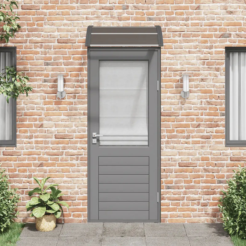 Door Canopy Black 80x75 cm Polycarbonate