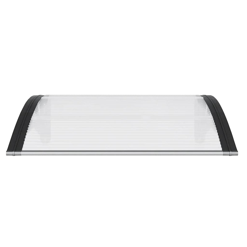 vidaXL Door Canopy Black and Transparent 100x75 cm Polycarbonate