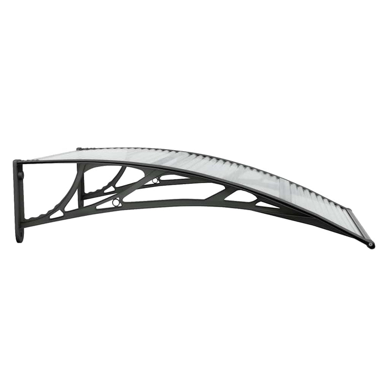 vidaXL Door Canopy Black and Transparent 100x75 cm Polycarbonate