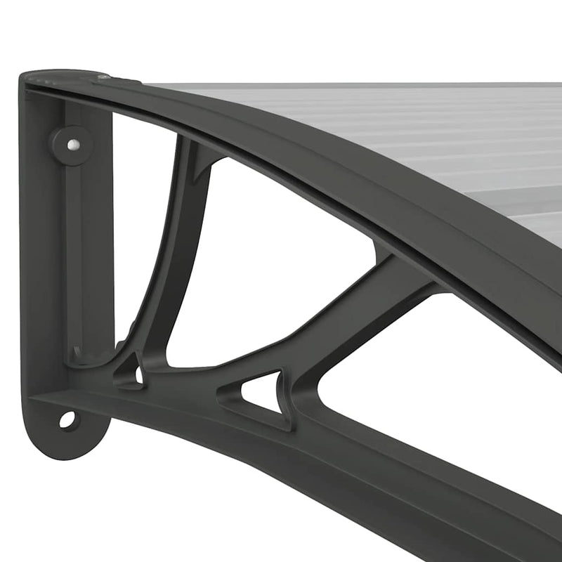 vidaXL Door Canopy Black and Transparent 100x75 cm Polycarbonate