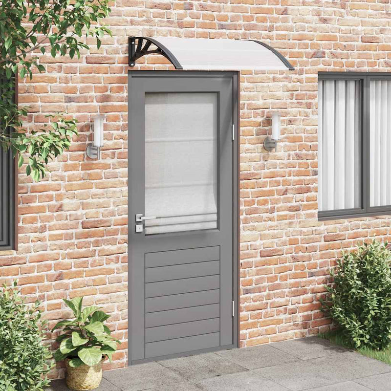 vidaXL Door Canopy Black and Transparent 100x75 cm Polycarbonate